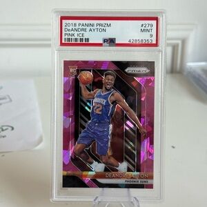🏀 2018-19 Deandre Ayton Prizm Pink Ice Rookie Card RC PSA 9 Phoenix Suns 🔥